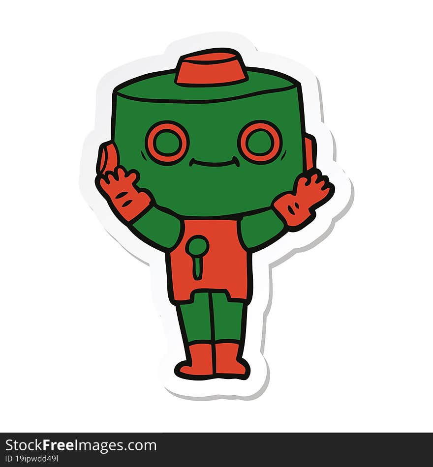 sticker of a cartoon robot