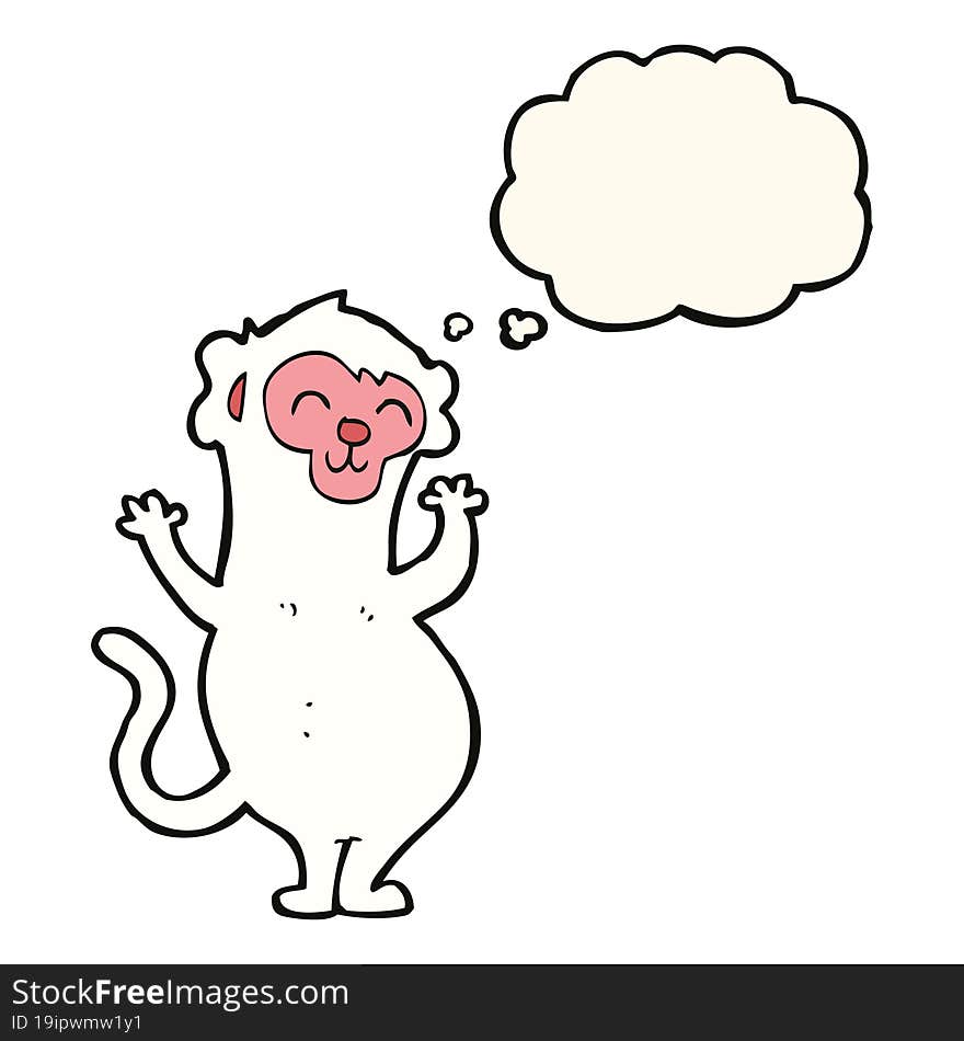 cartoon monkey with thought bubble