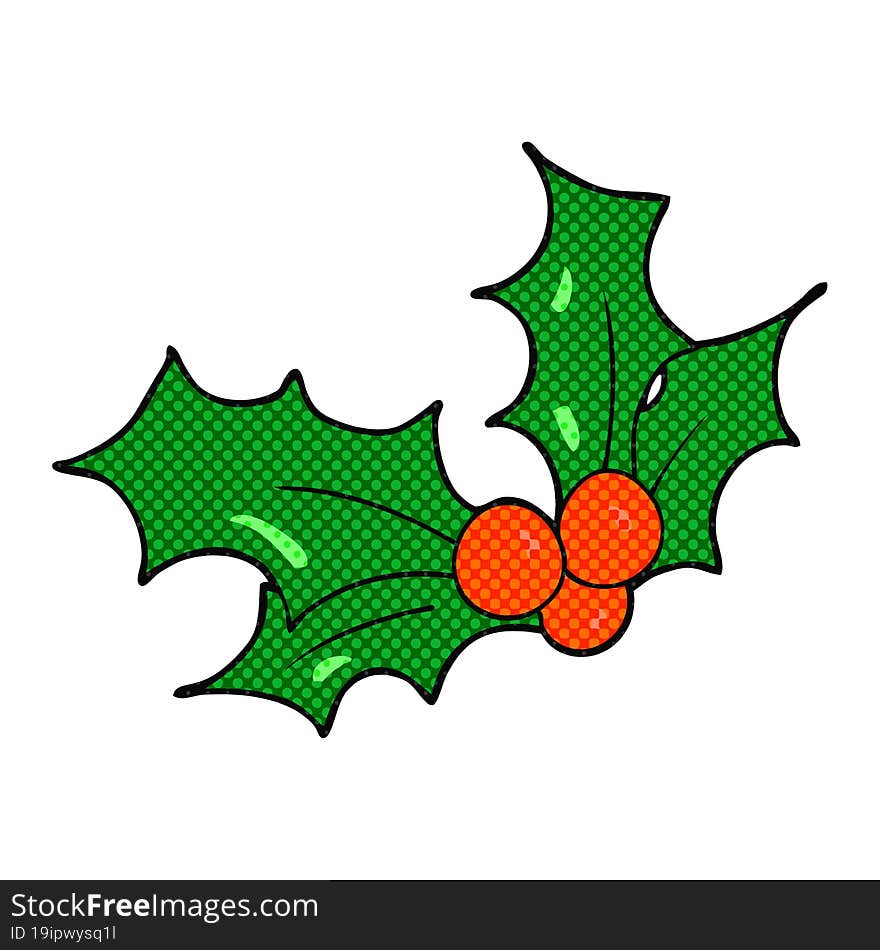 Cartoon Christmas Holly