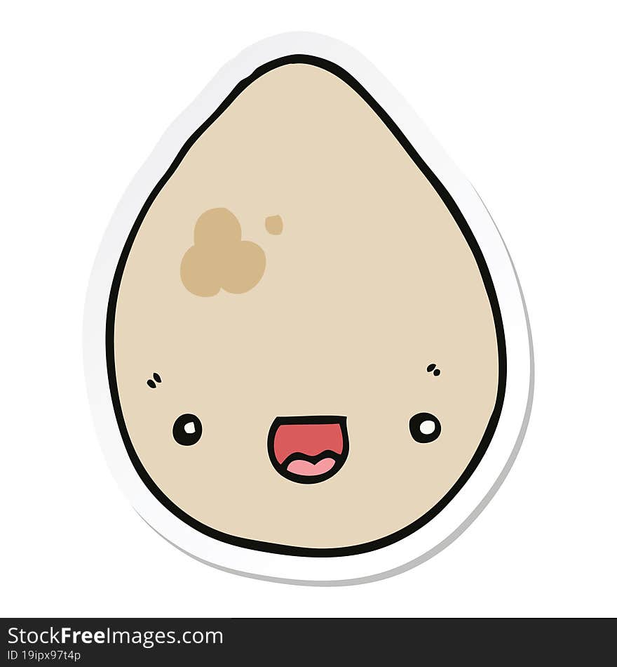 sticker of a cartoon egg