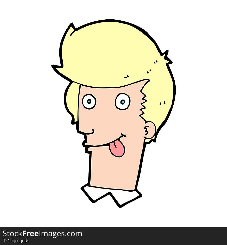 cartoon man with tongue hanging out