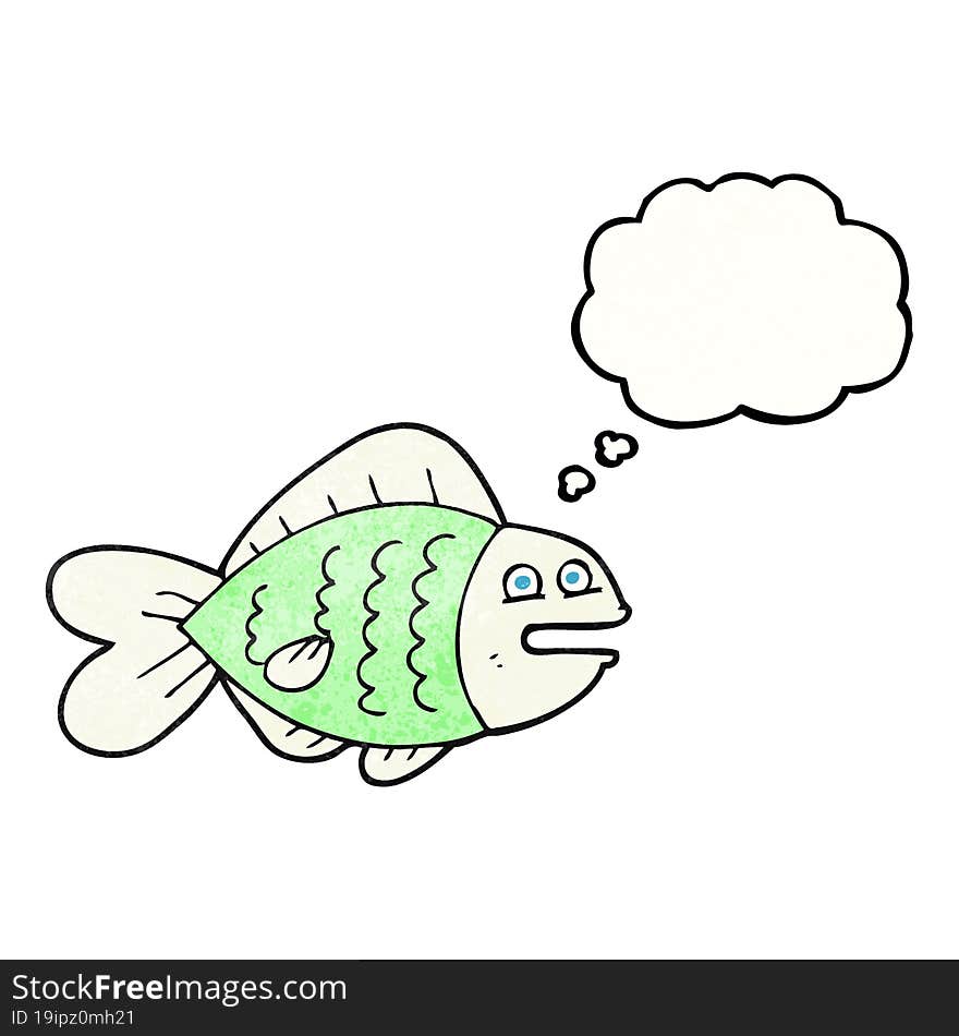 thought bubble textured cartoon funny fish