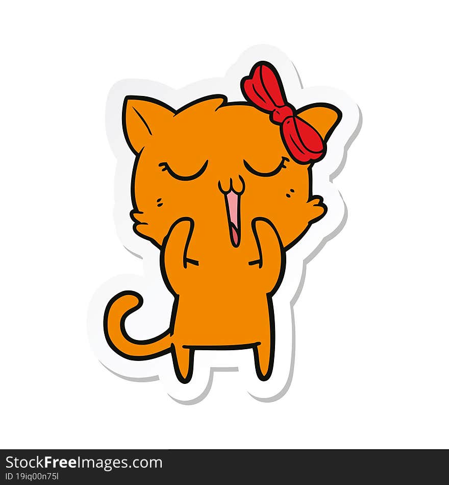 sticker of a cartoon cat