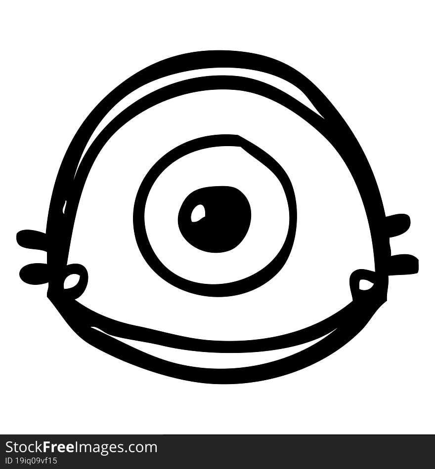 line drawing cartoon blue eye