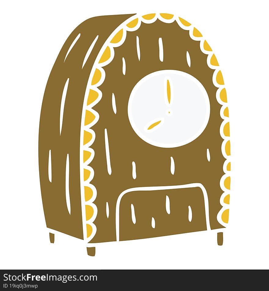 cartoon doodle of an old fashioned clock