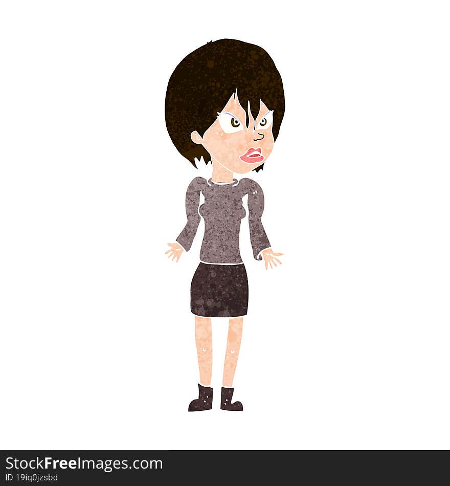 cartoon annoyed woman