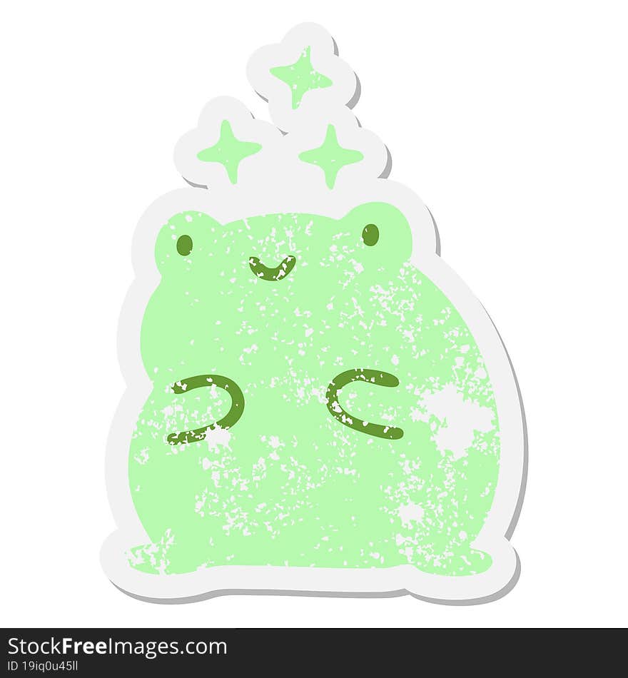 cute amazed frog grunge sticker