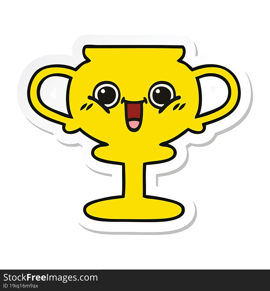 sticker of a cute cartoon trophy