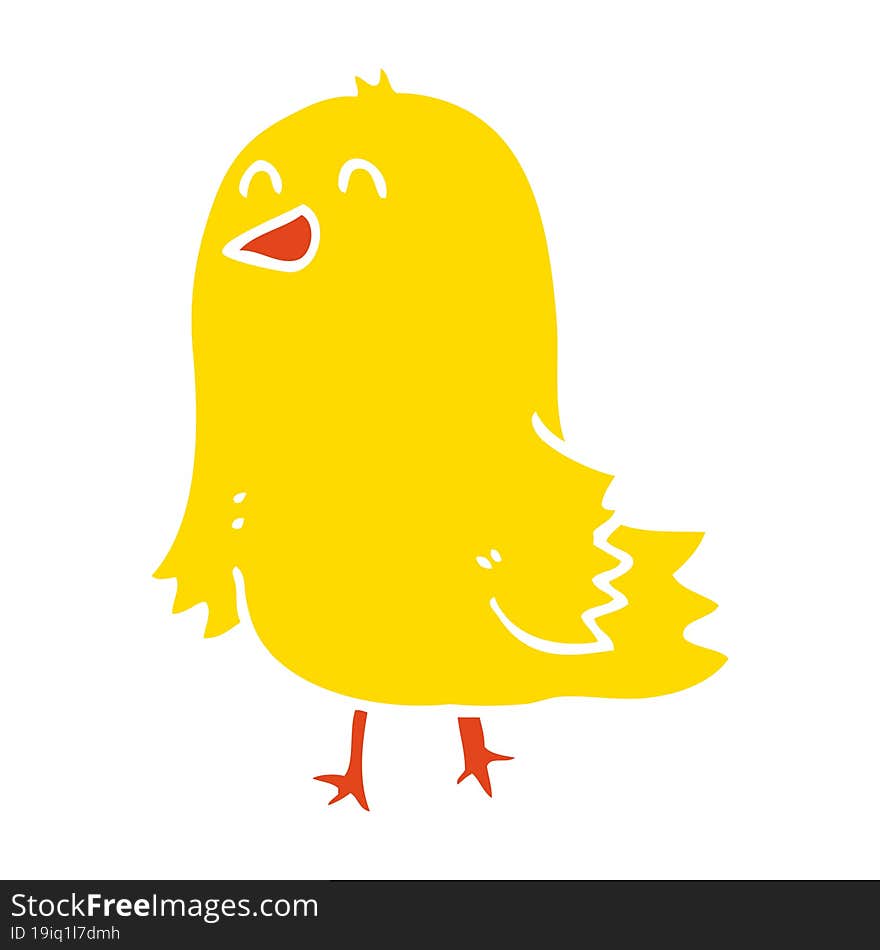 Flat Color Style Cartoon Bird