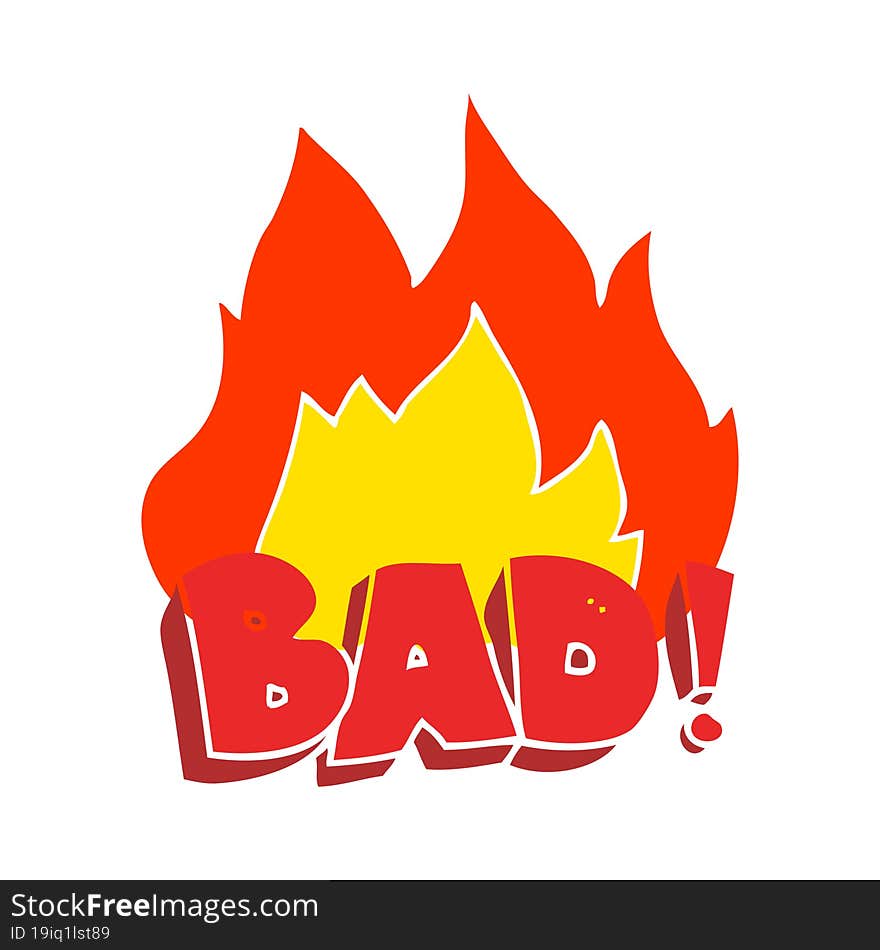 Flat Color Illustration Of A Cartoon Bad Symbol