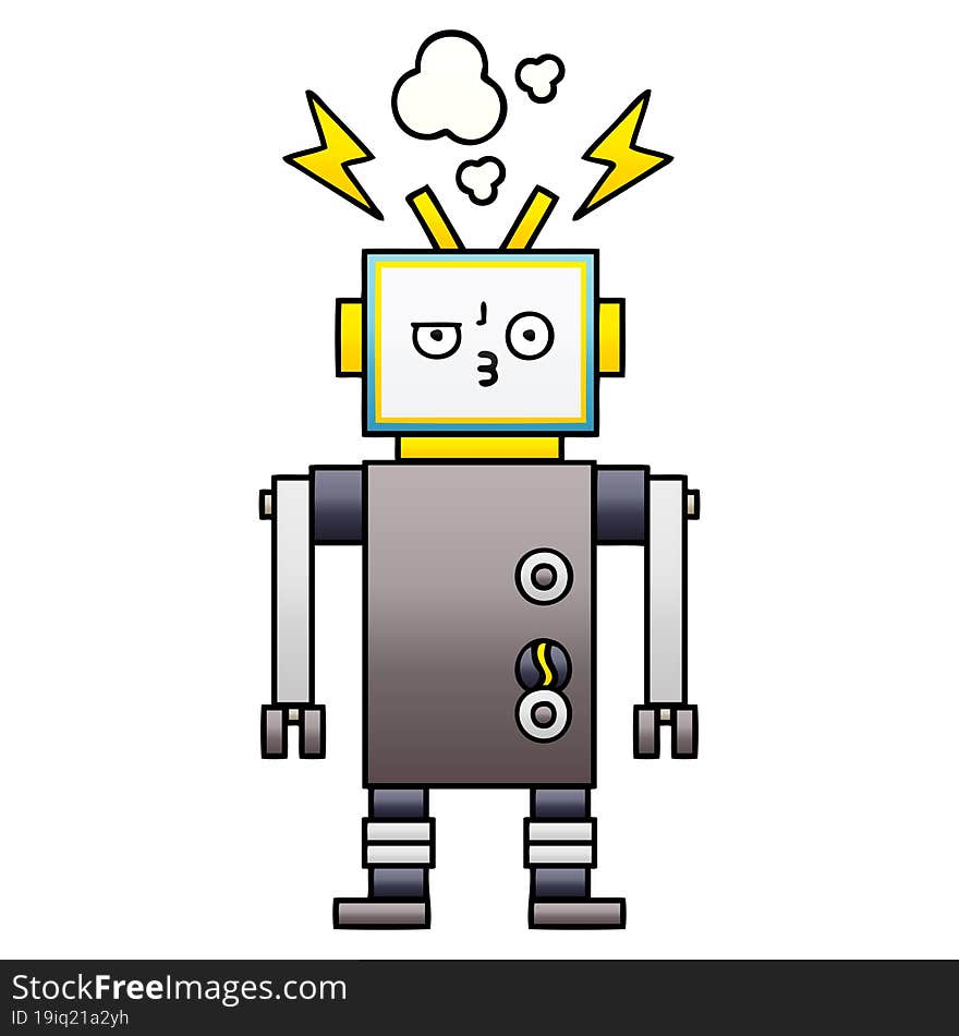 Gradient Shaded Cartoon Robot