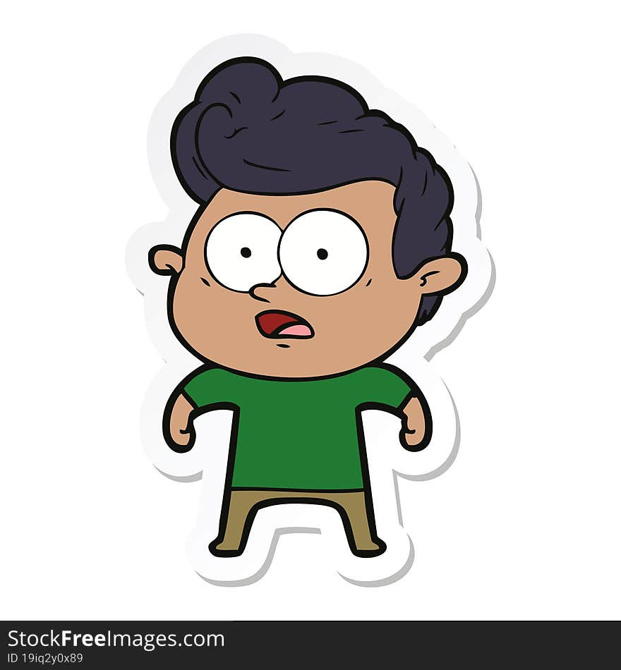 Sticker Of A Cartoon Staring Man