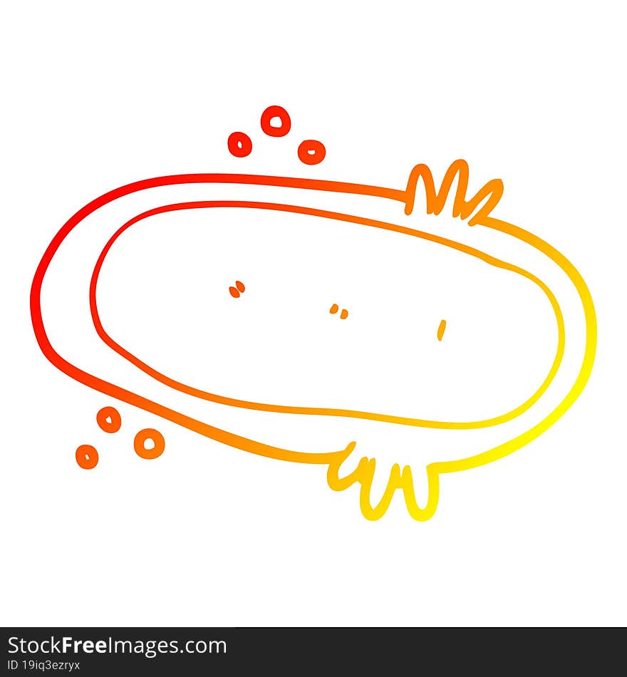 Warm Gradient Line Drawing Cartoon Amoeba