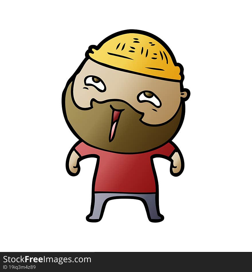 cartoon happy bearded man. cartoon happy bearded man