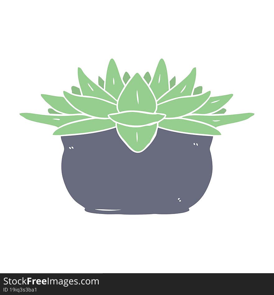 flat color style cartoon succulent plant