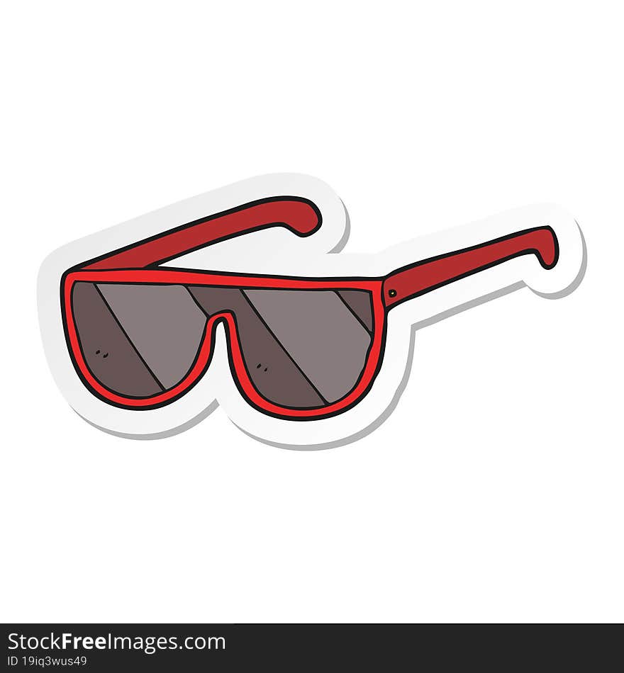 sticker of a cartoon sunglasses