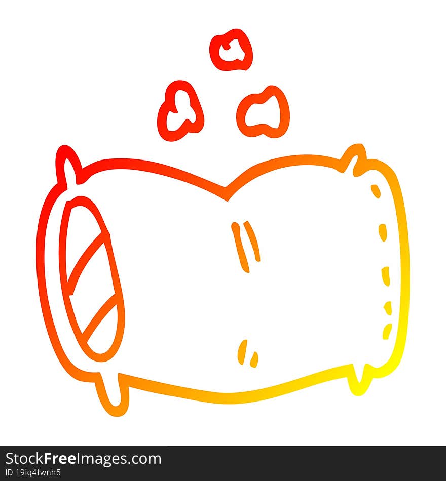 Warm Gradient Line Drawing Cartoon Fluffy Pillow