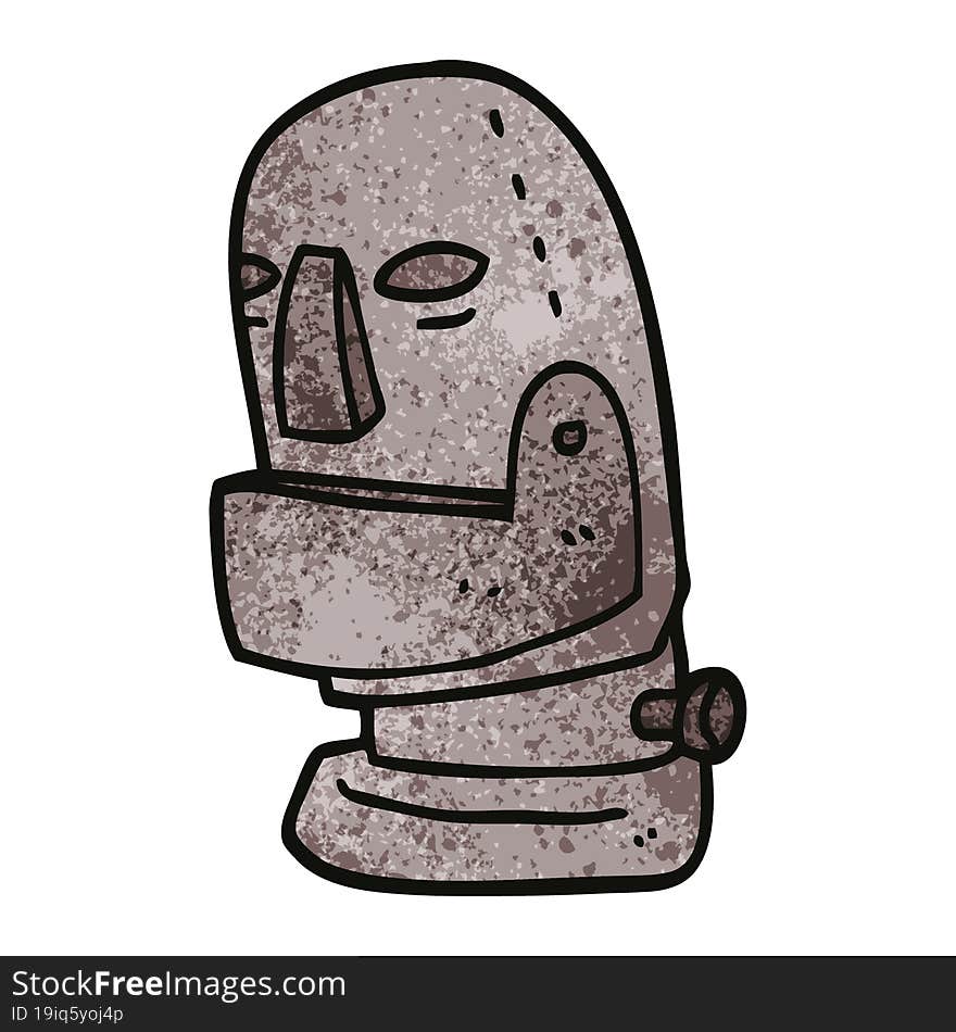 cartoon doodle robot head