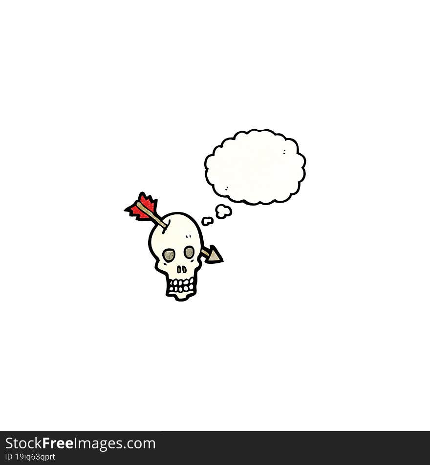 Cartoon Skull With Arrow