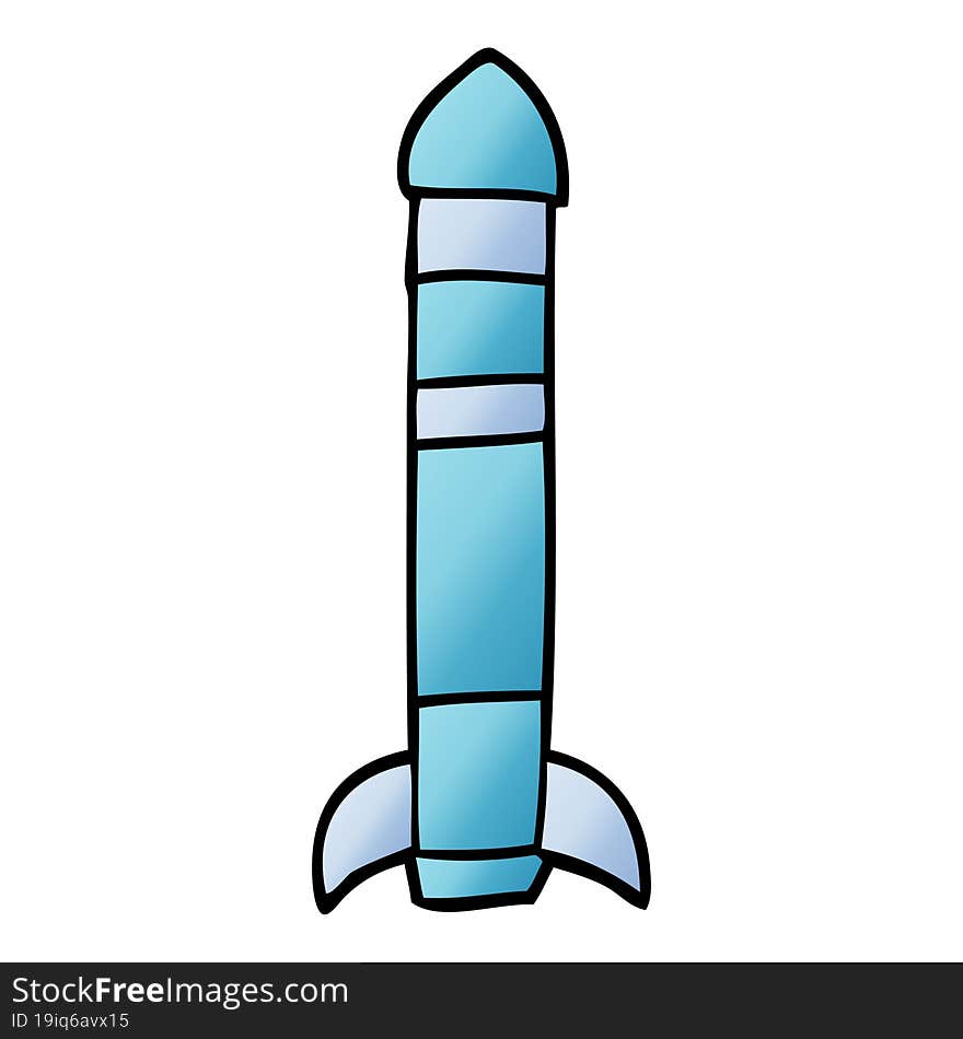 cartoon doodle tall rocket