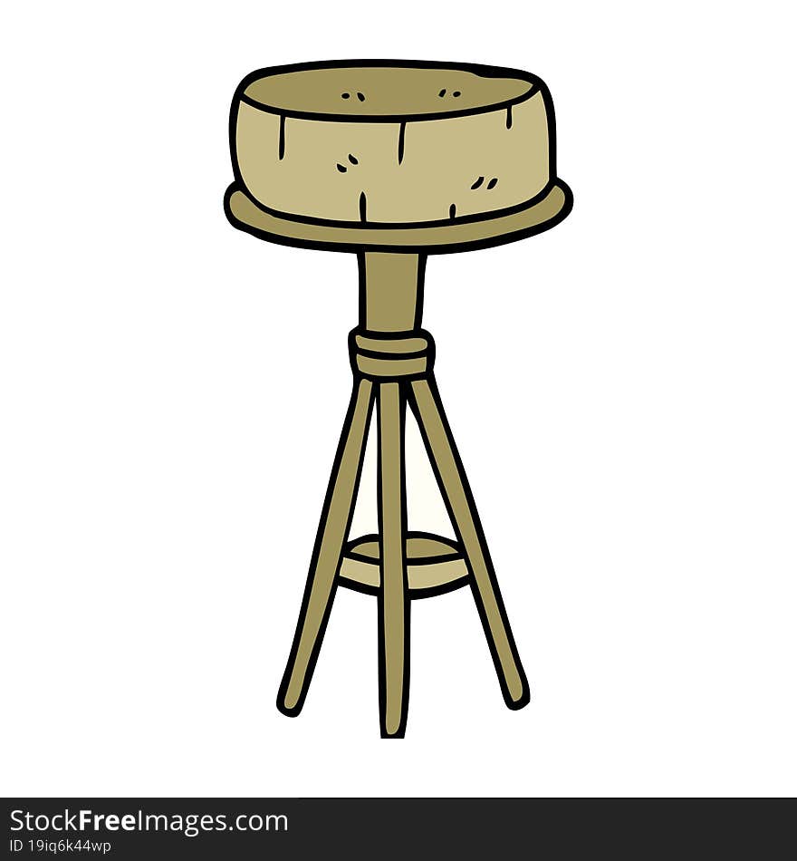 cartoon doodle breakfast stool