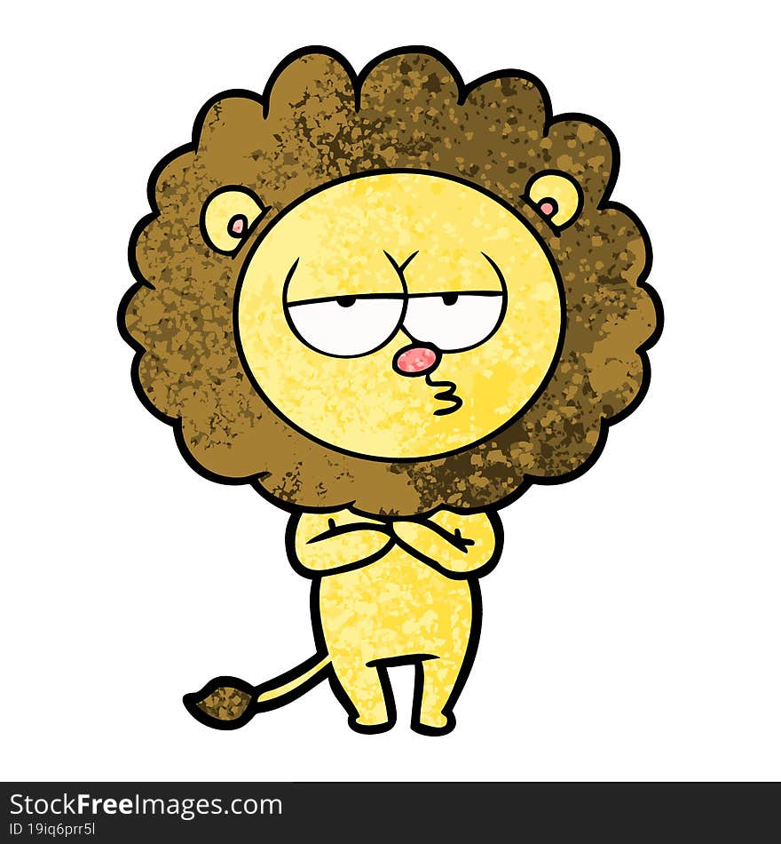 cartoon tired lion. cartoon tired lion