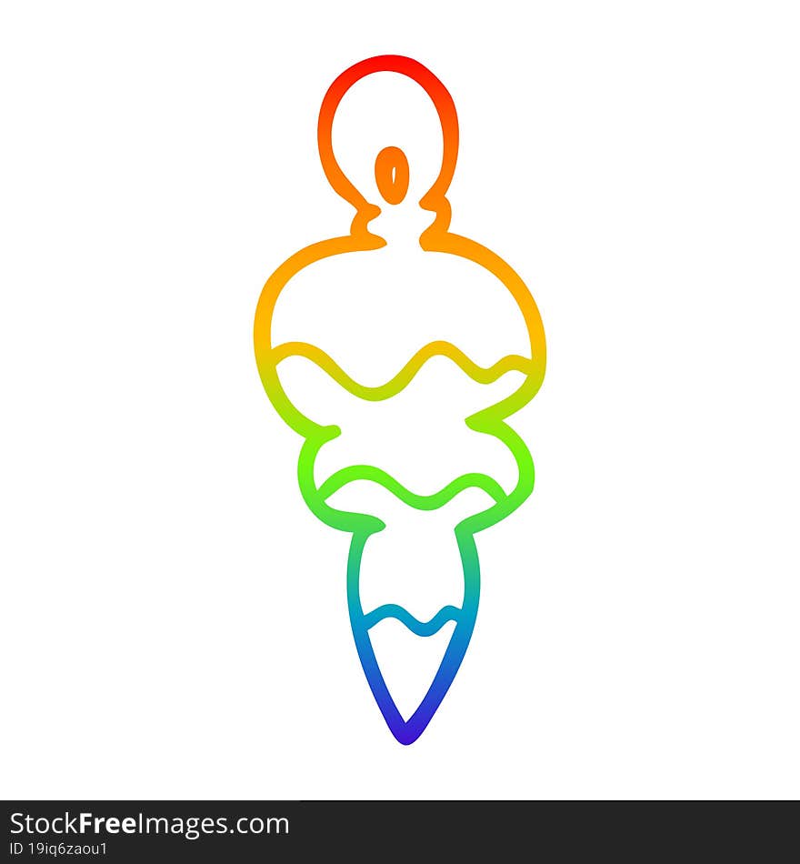 rainbow gradient line drawing cartoon christmas decoration