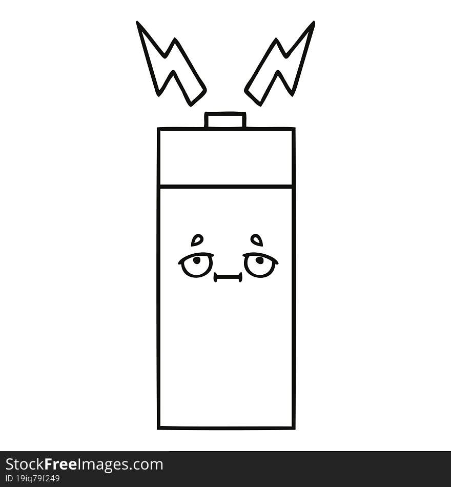 line drawing cartoon battery