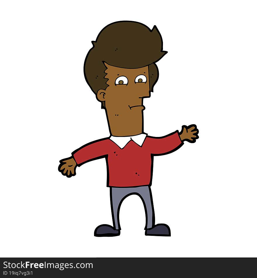 cartoon waving man