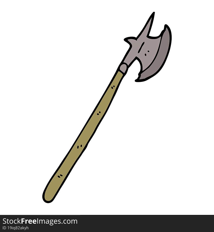 cartoon doodle medieval halberd