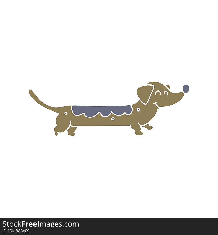 flat color style cartoon dog