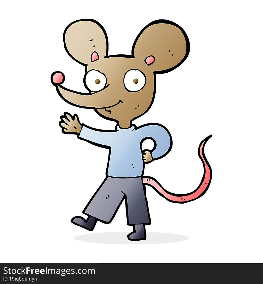 cartoon waving mouse