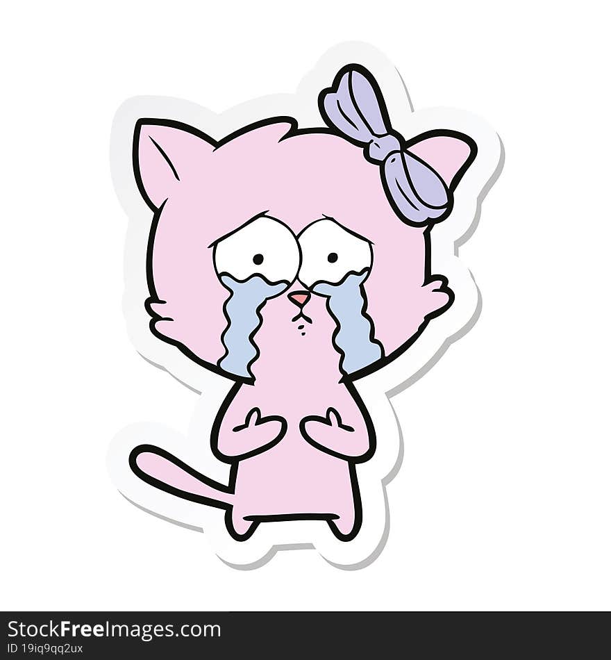 Sticker Of A Cartoon Cat