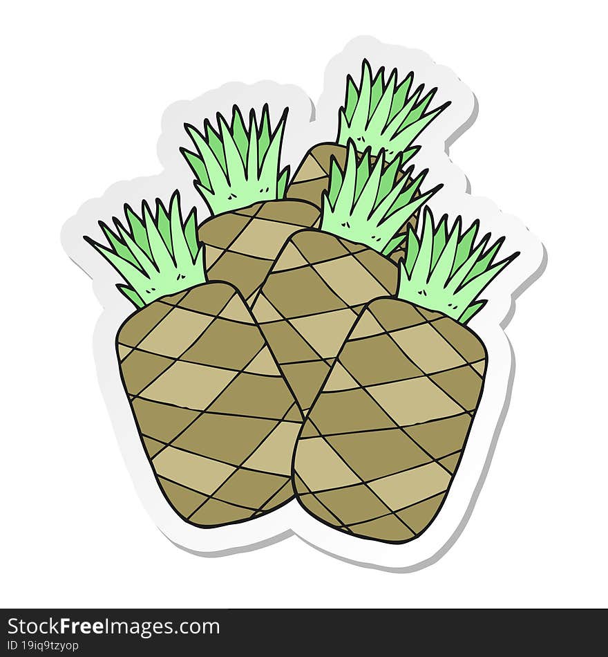 sticker of a cartoon pineapples