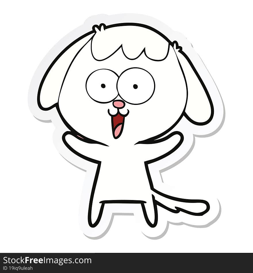 Sticker Of A Cute Cartoon Dog