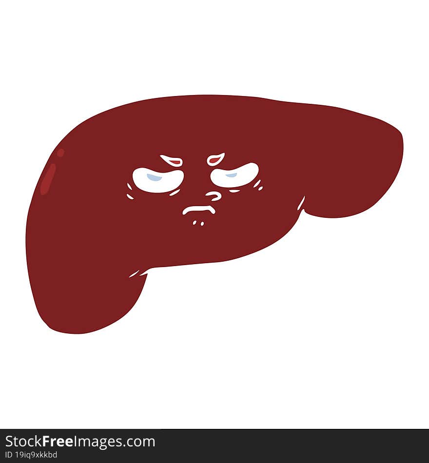 flat color style cartoon liver