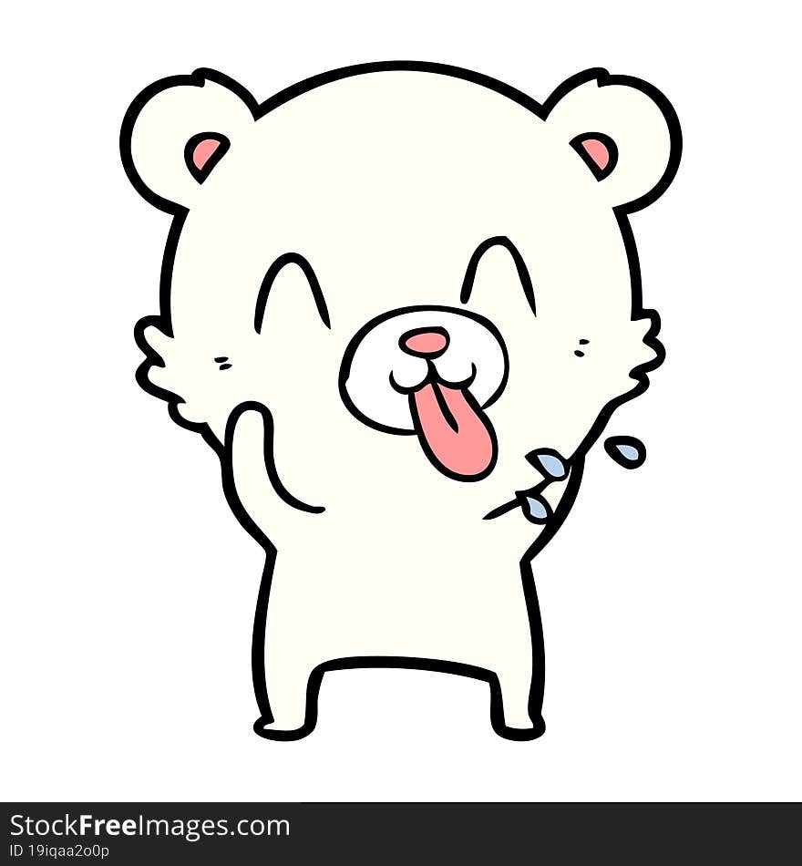 rude cartoon polar bear sticking out tongue. rude cartoon polar bear sticking out tongue