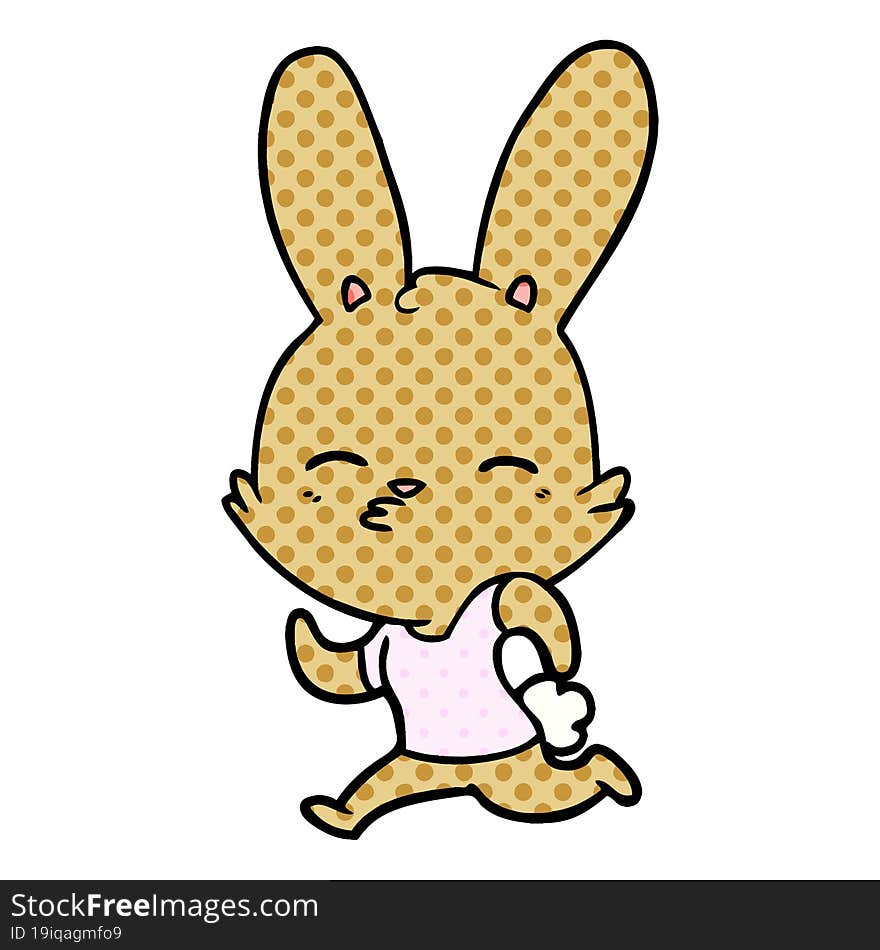 cartoon running rabbit. cartoon running rabbit