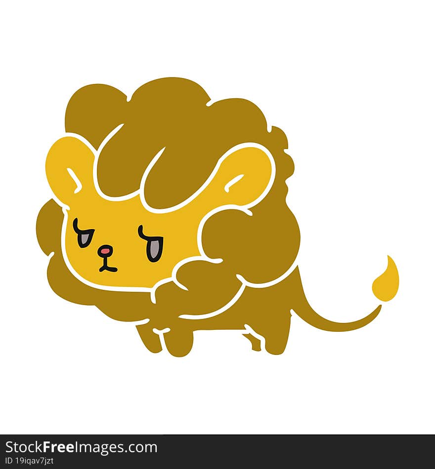 cartoon kawaii cute lion cub