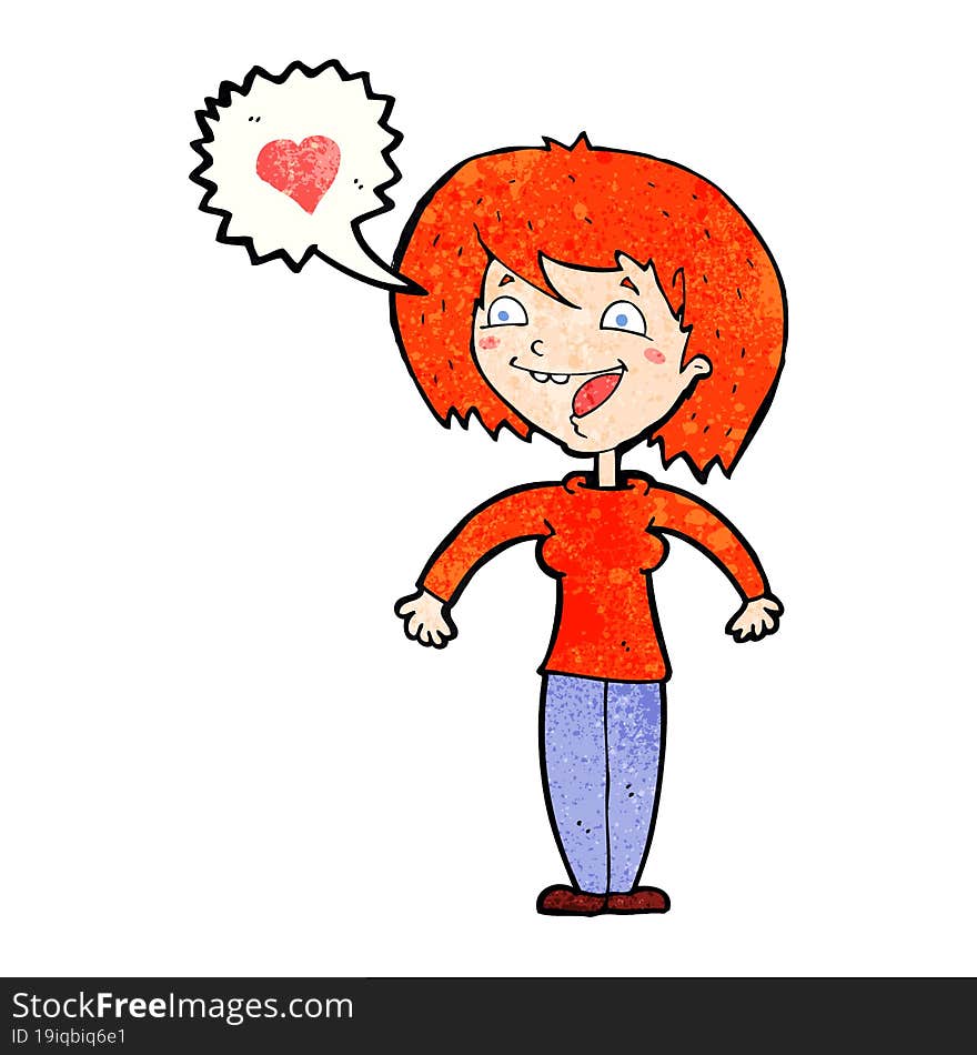 Cartoon Woman In Love