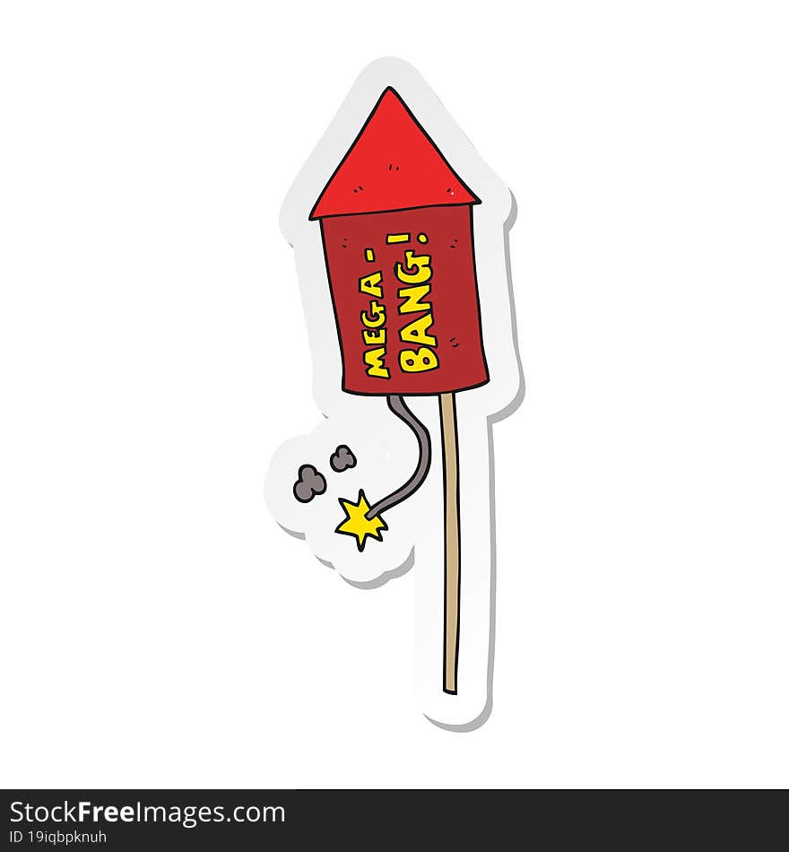 Sticker Of A Cartoon Firework