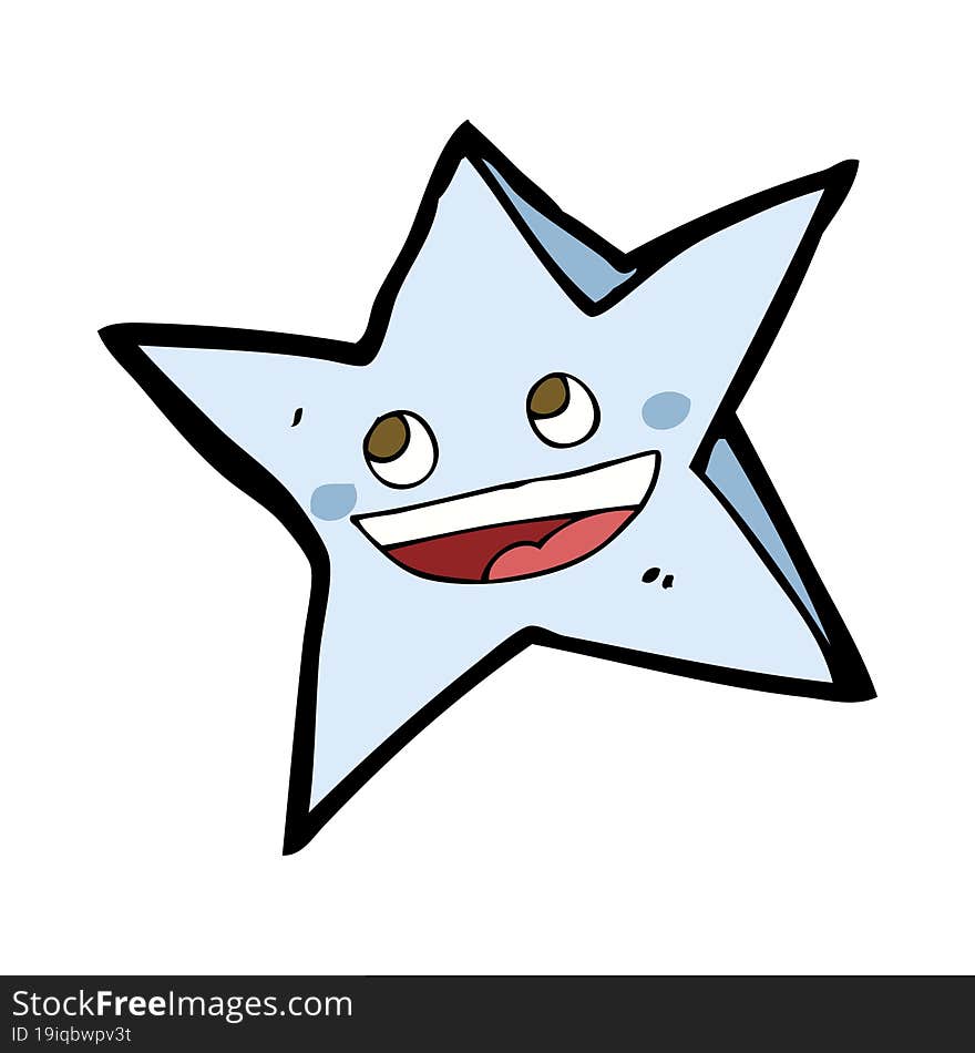 cartoon happy star character