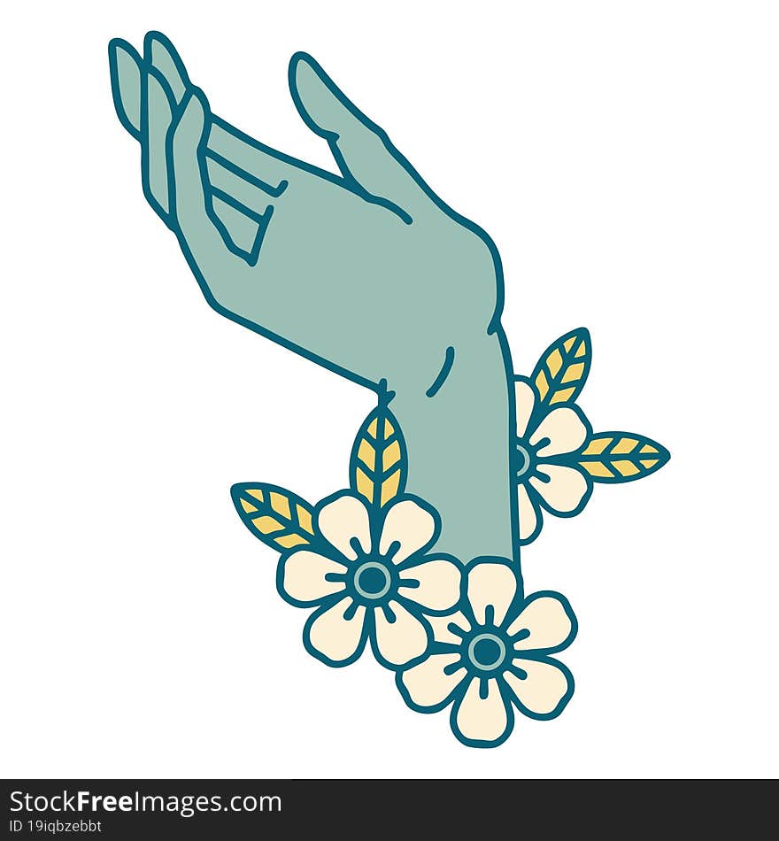 tattoo style icon of a hand