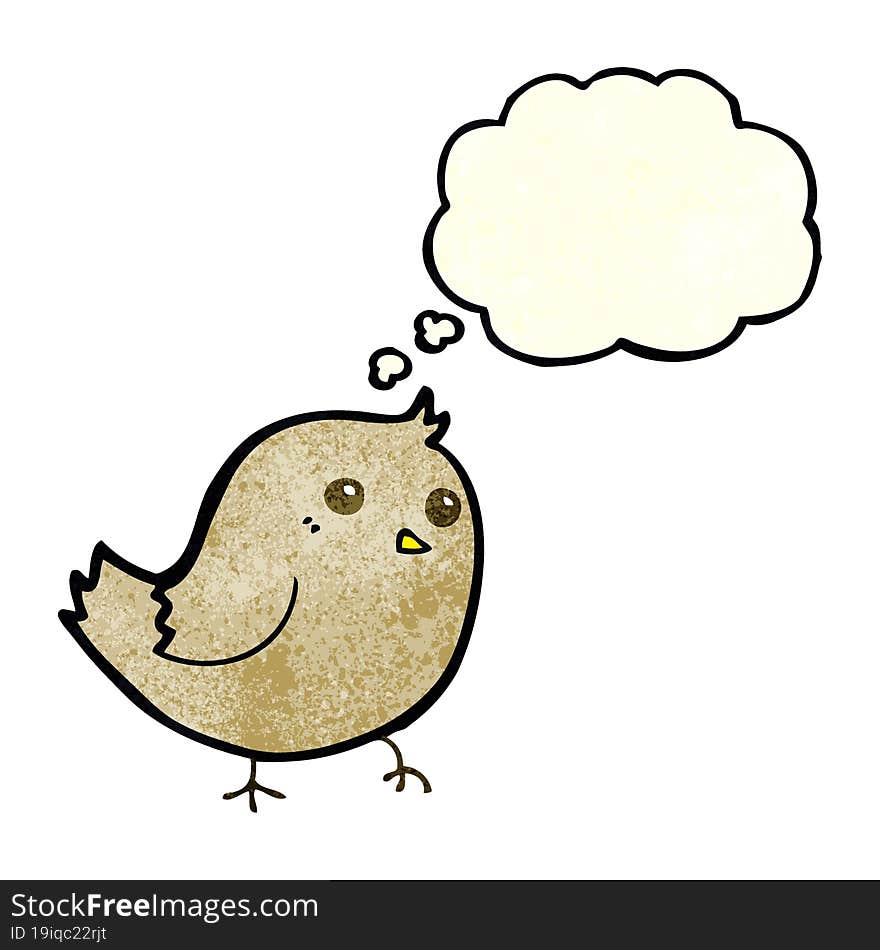 Cartoon Bird With Thought Bubble