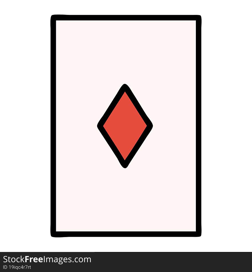 Traditional Tattoo Of The Ace Of Diamonds