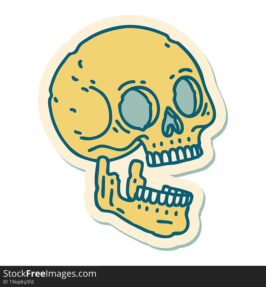 tattoo style sticker of a skull