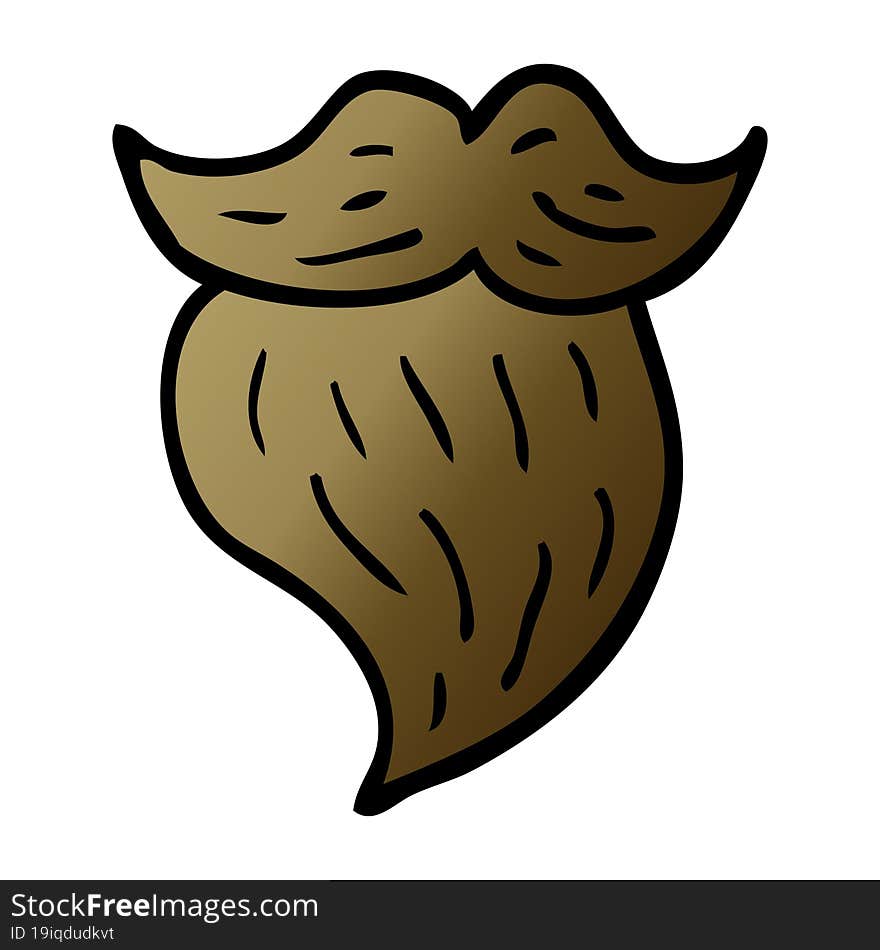 Cartoon Doodle Mans Facial Brown Beard