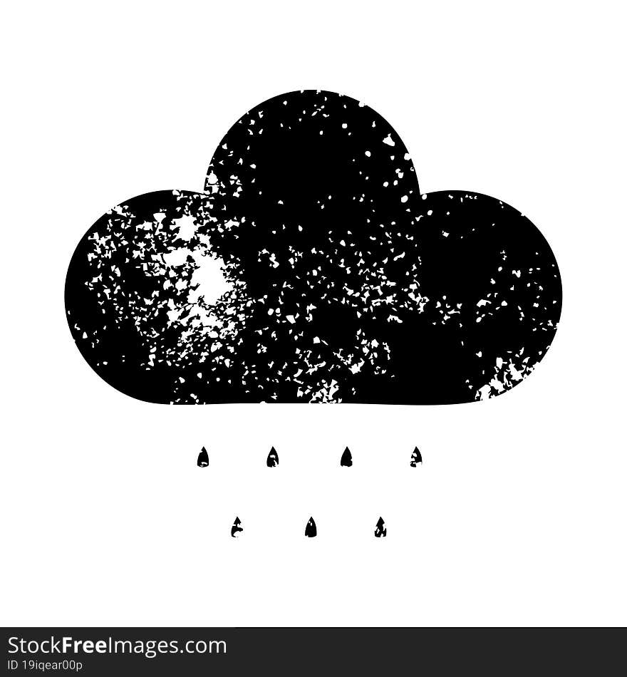 distressed symbol rain cloud