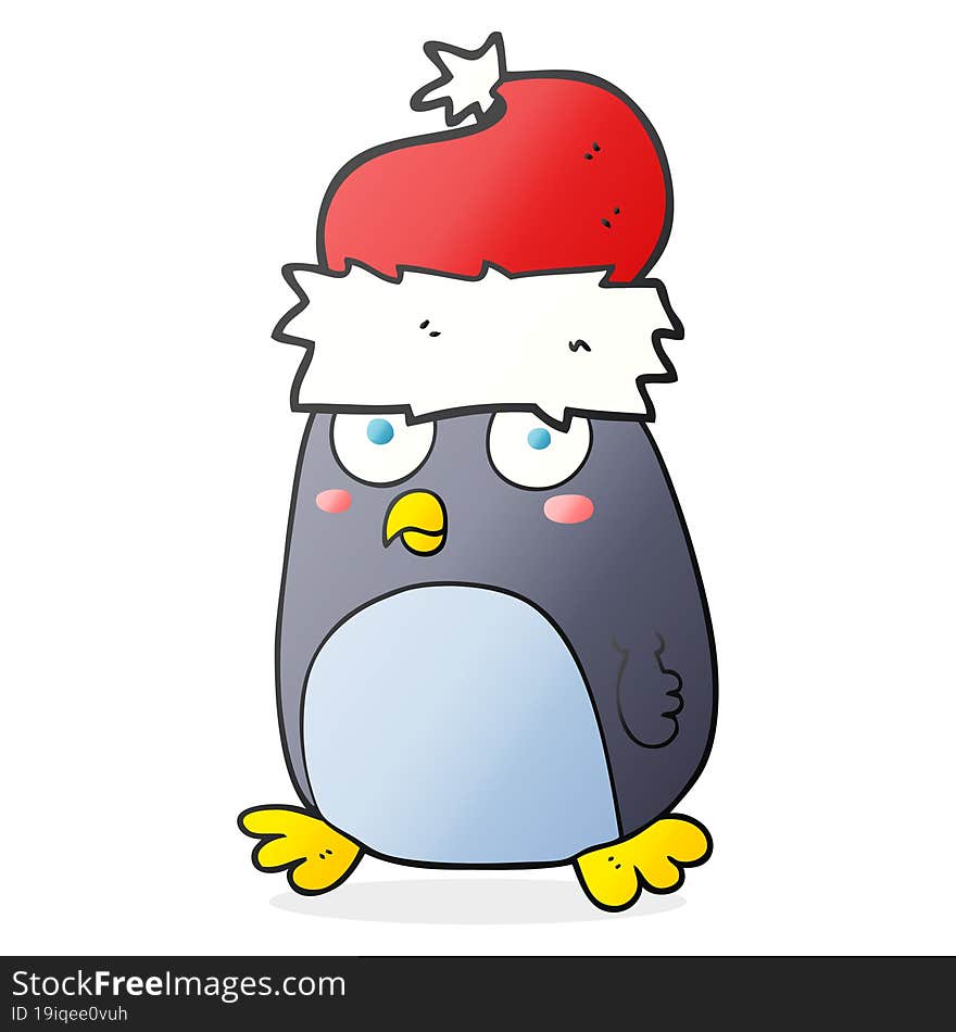 freehand drawn cartoon penguin