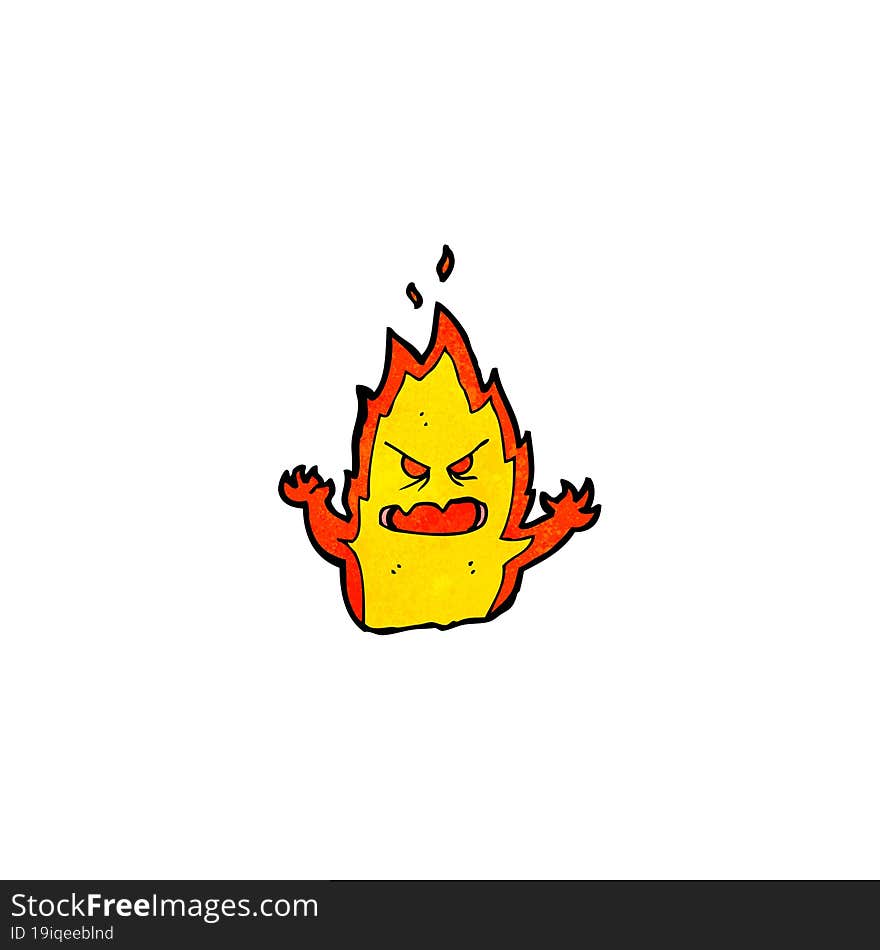 Spooky Flame Monster Cartoon